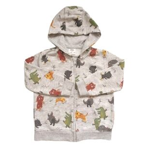 ZARA BABY 2-3 Years / 98cm Zip Up Hoodie Animals print